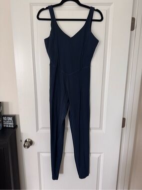 Vitality Navy V-Neck Sleeveless Jumpsuit